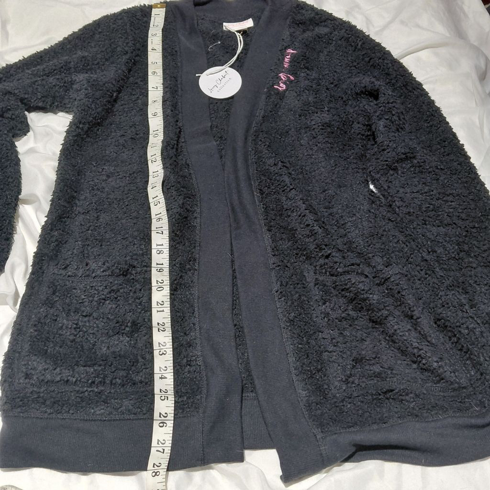 Women's Lacey Chabert Collection Black Cardigan XS with Pink Embroidery - Picture 6 of 6